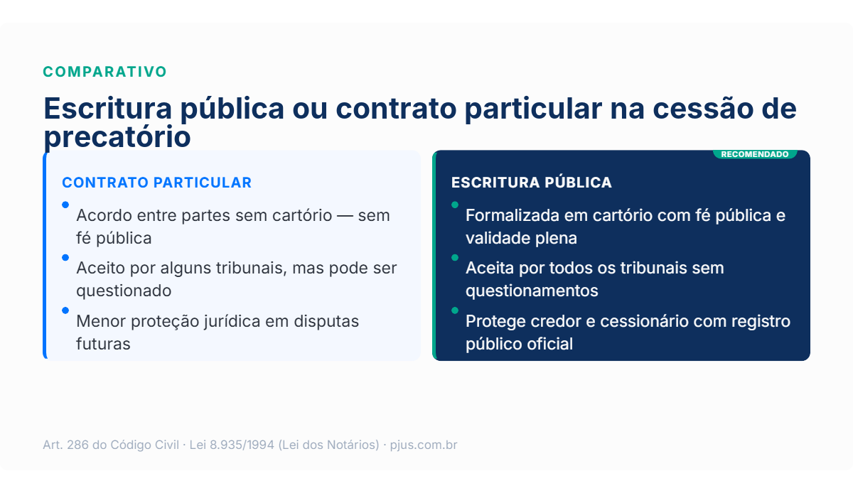 Ilustracao do processo de escritura publica na cessao de precatorio